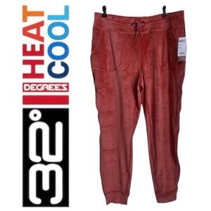 NEW 32 Degrees Women's Spiced Apple Velour Pants Size Large Pockets Warm Jogger